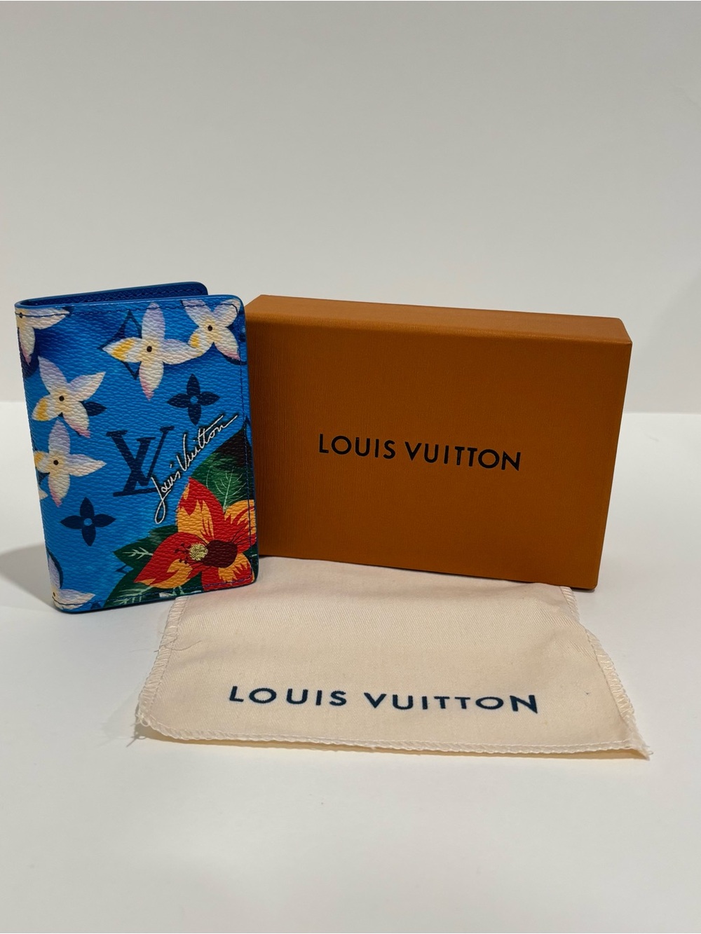 Louis Vuitton Blue Floral Monogram Card Holder